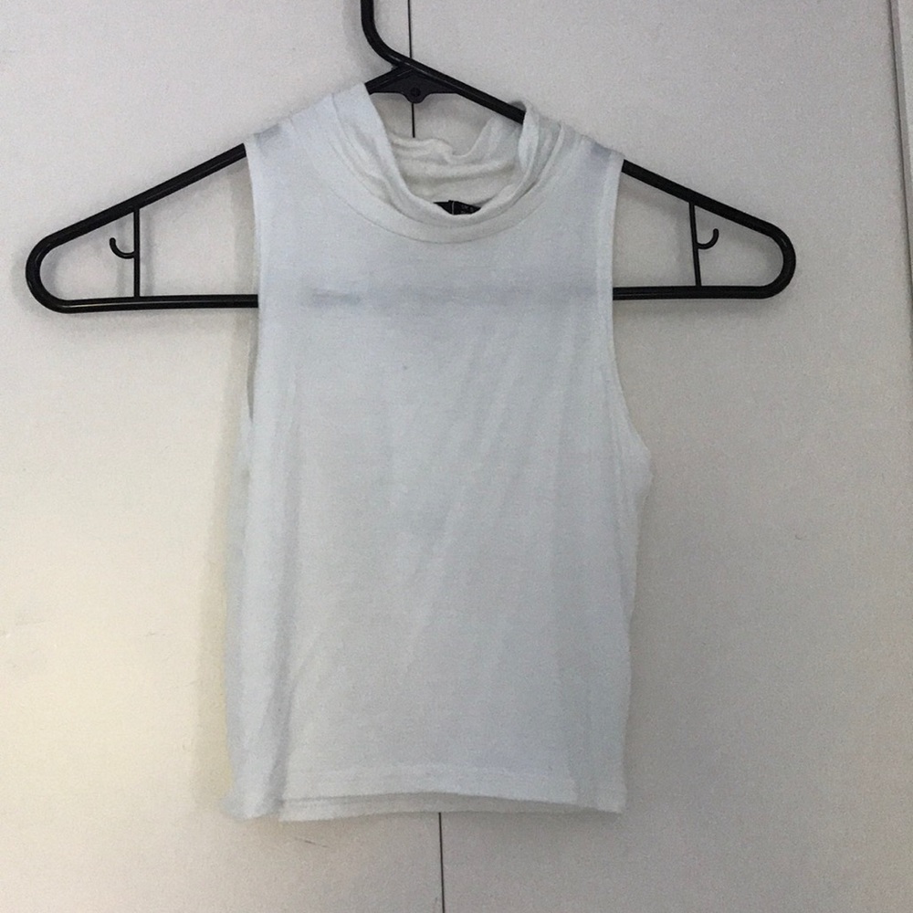 White turtle neck tank